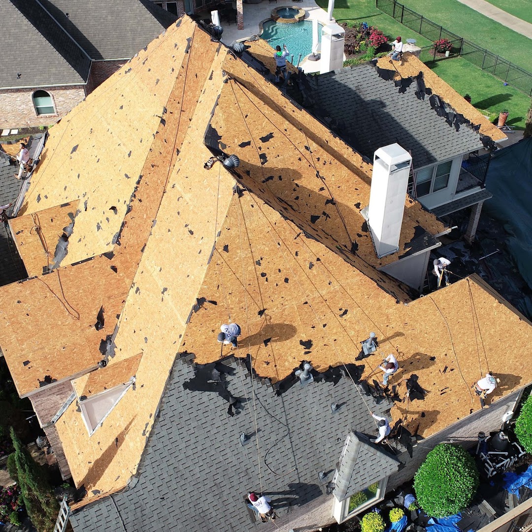Roofing work in progress